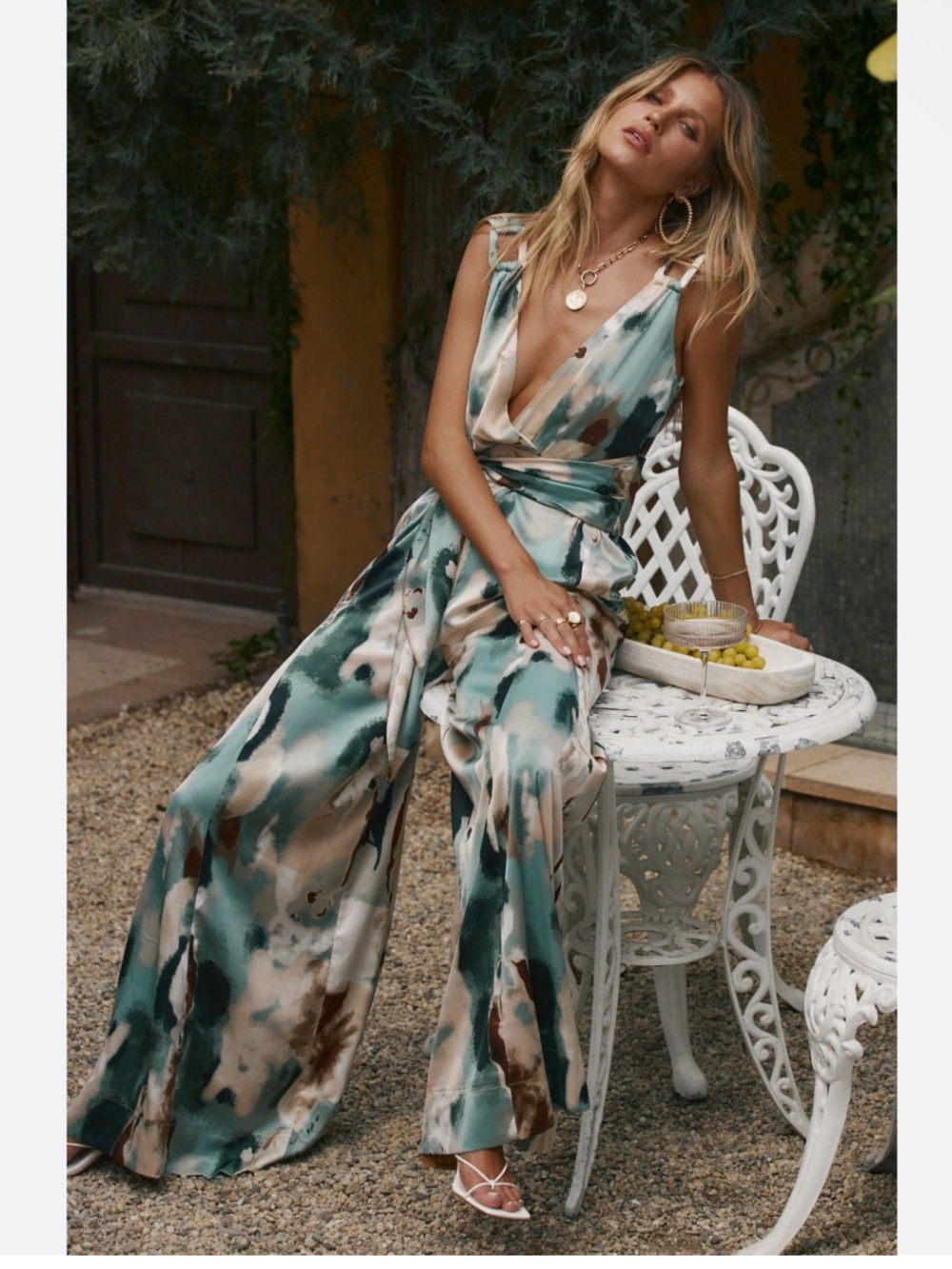 NWT Salina’s Blue Multi Jumpsuit
